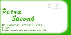 petra spevak business card